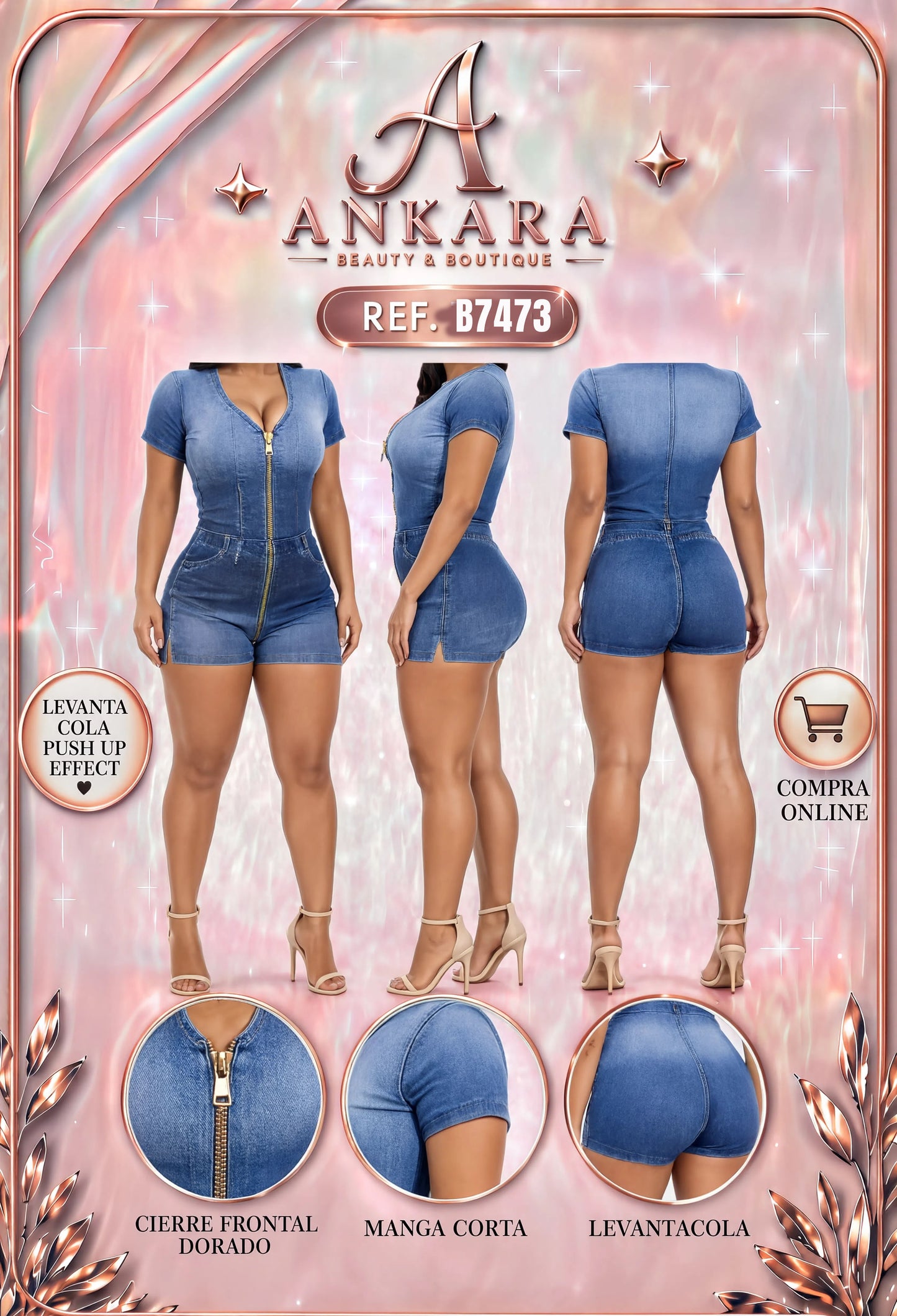 Short Azul oscuro enterizo REF B7473