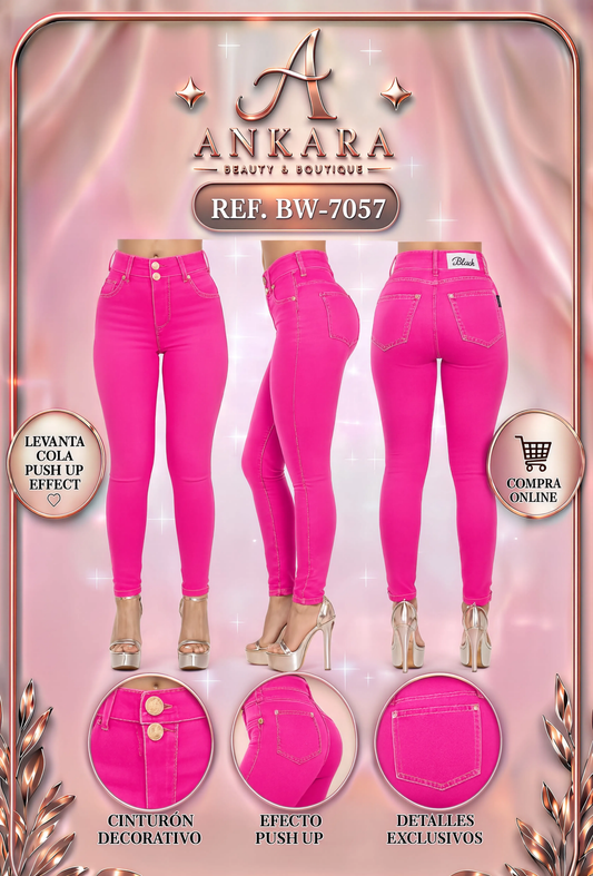 Jeans Levantacola Rosa Fucsia REF 7057
