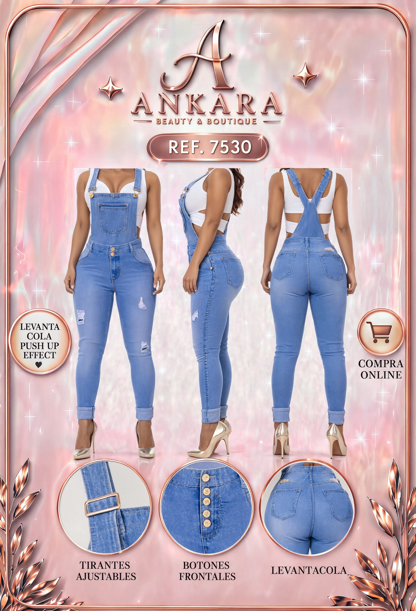 Jean Azul enterizo con tirantes REF 7602