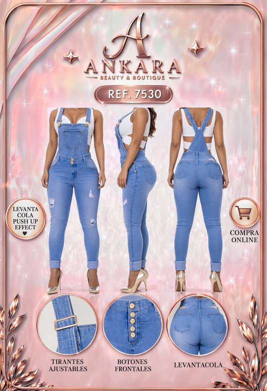 Jean Azul enterizo con tirantes REF 7602