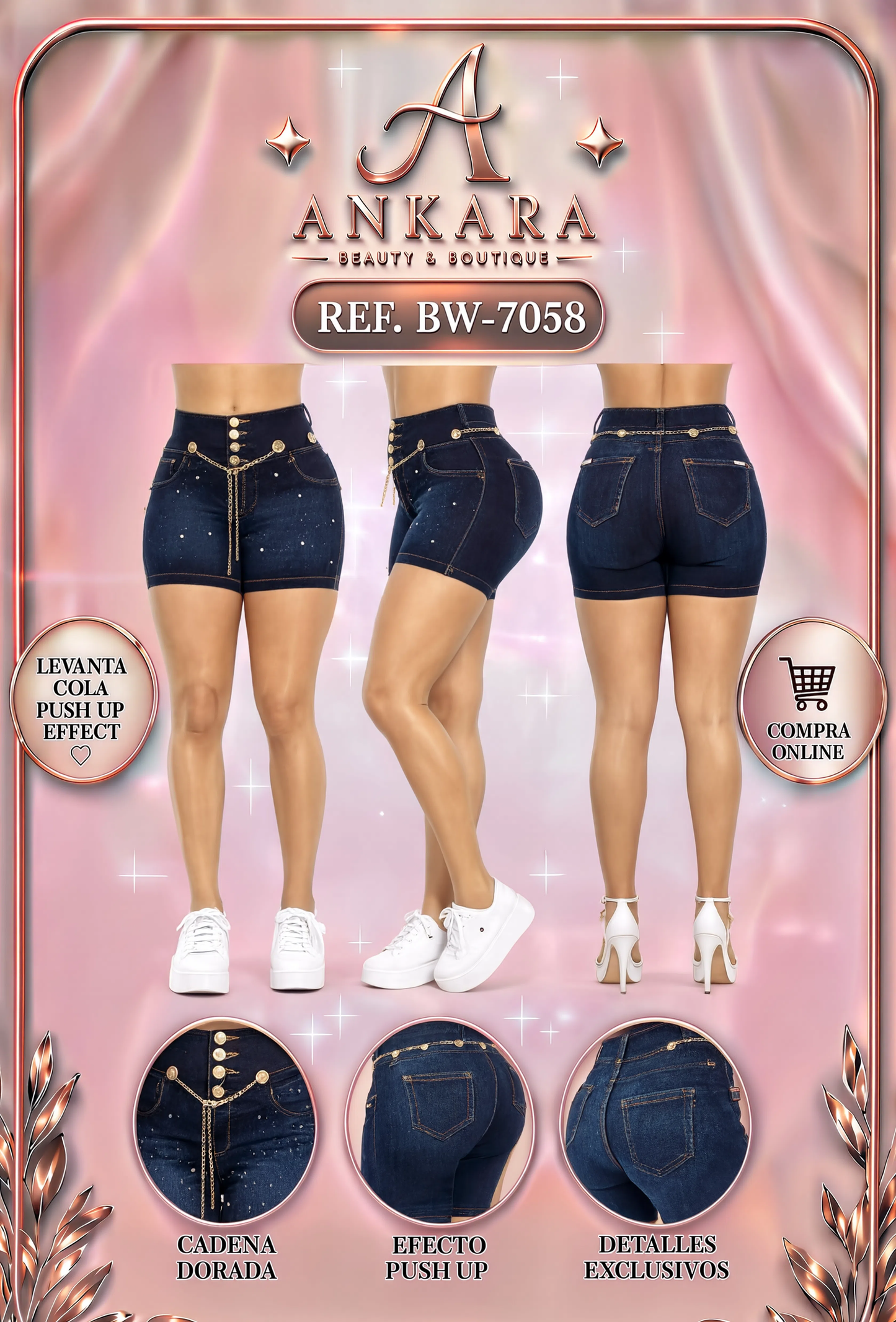 Short con destellos Azul REF 7184
