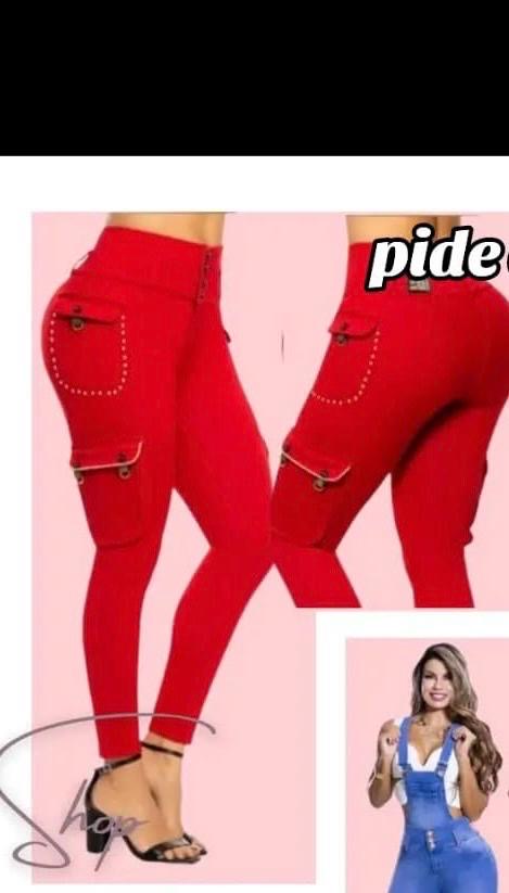 jeans levantacola cargo Color Rojo REF 64021